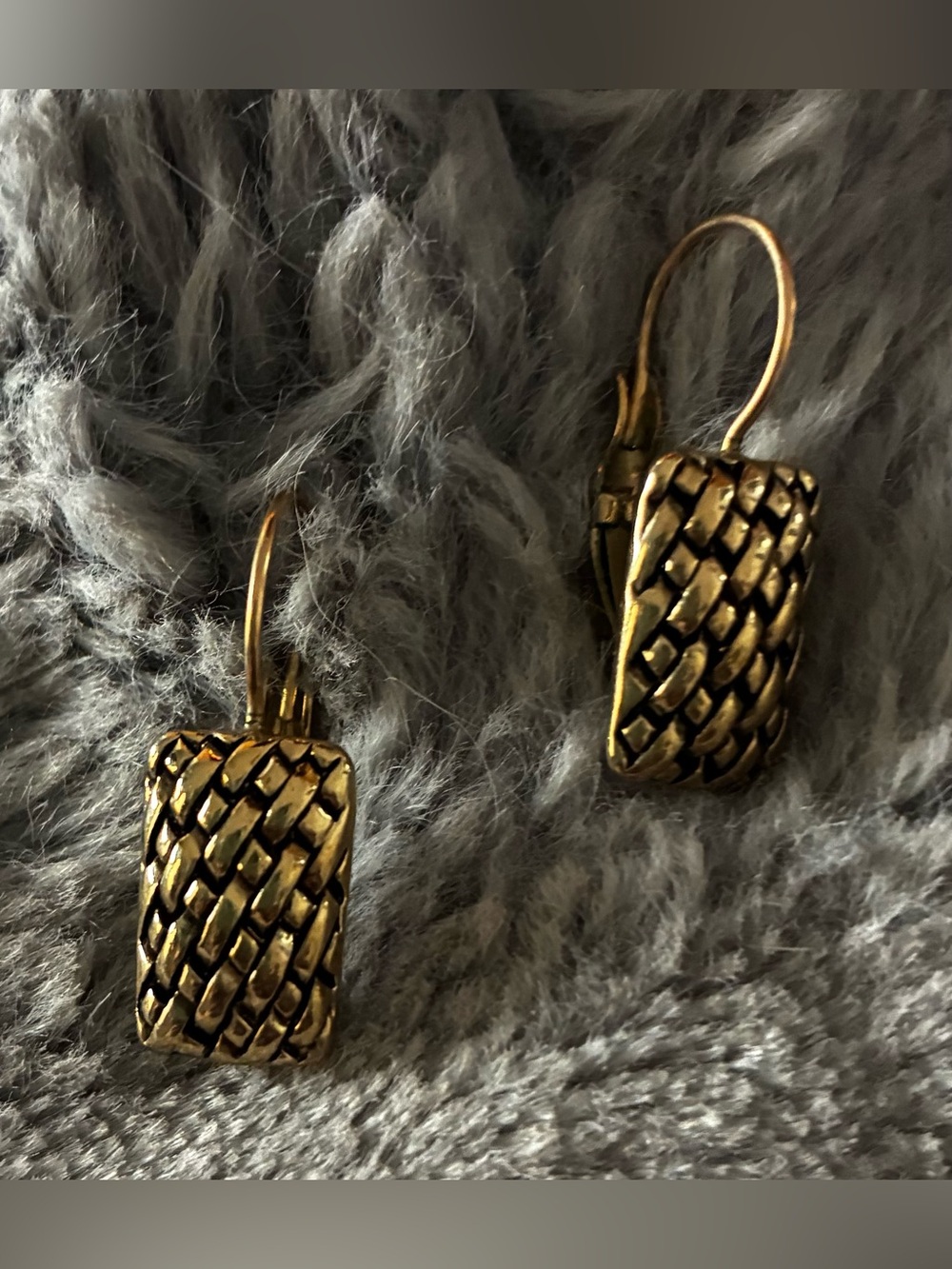 Gold-Tone Woven Rectangle Drop Earrings - Women's Jewelry